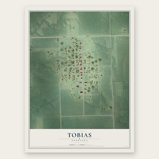 Tobias, Nebraska map print, the full design