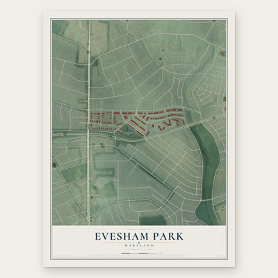 Evesham Park, Maryland map print, the full design