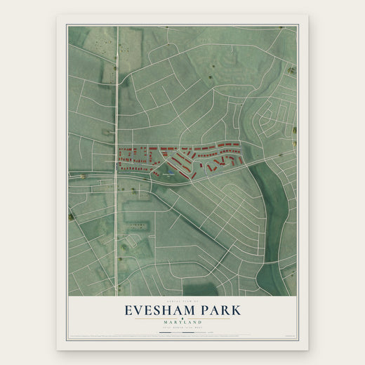 Evesham Park, Maryland map print, the full design