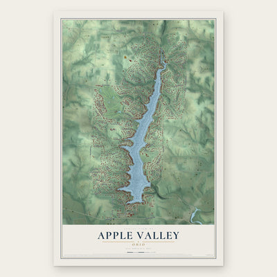 Apple Valley, Ohio map print, the full design