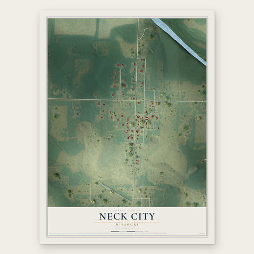 Neck City, Missouri map print, the full design