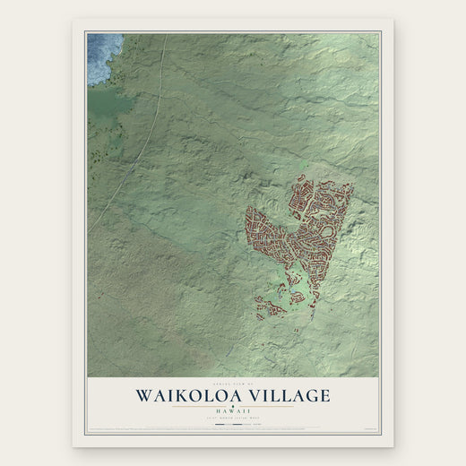 Waikoloa Village, Hawaii map print, the full design