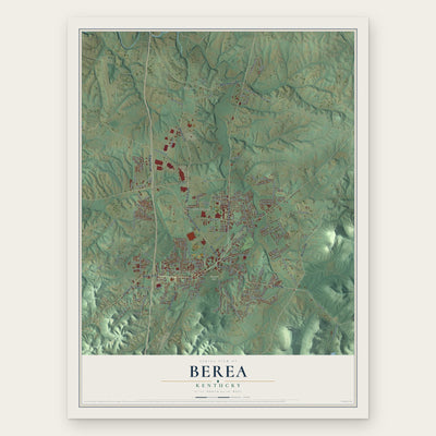 Berea, Kentucky map print, the full design