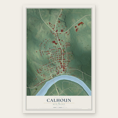 Calhoun, Kentucky map print, the full design