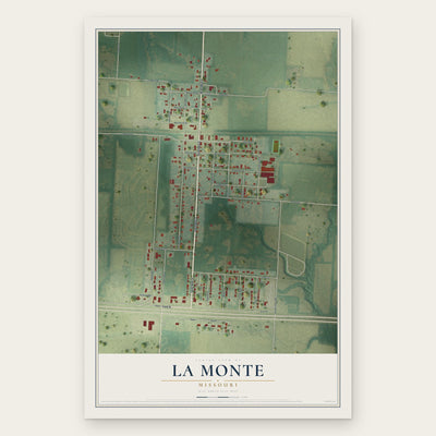 La Monte, Missouri map print, the full design