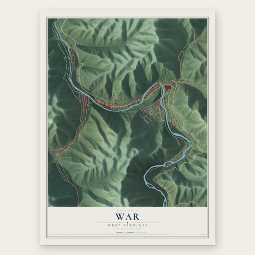 War, West Virginia map print, the full design