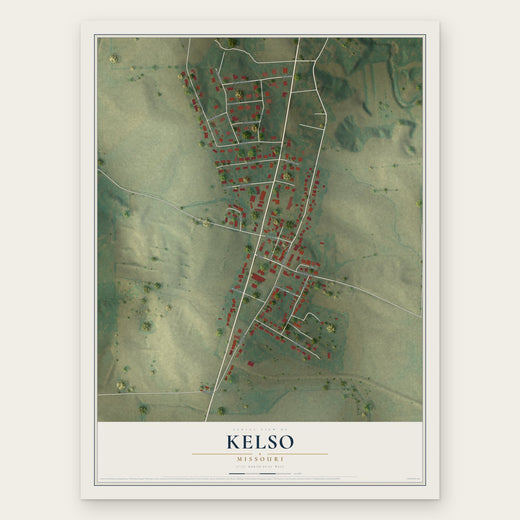 Kelso, Missouri map print, the full design