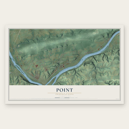 Point, Pennsylvania map print, the full design