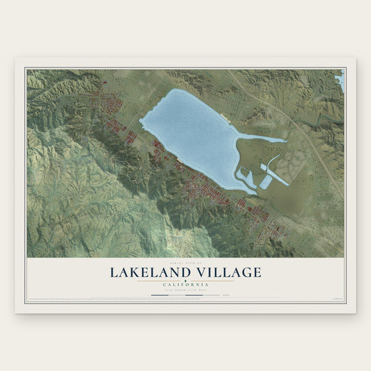 Lakeland Village, California map print, the full design