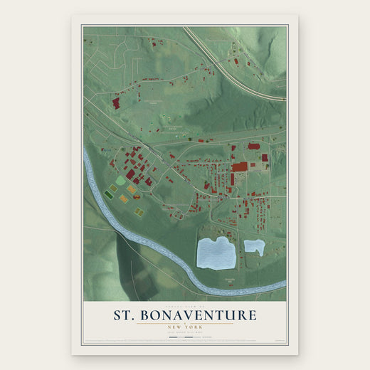St. Bonaventure, New York map print, the full design