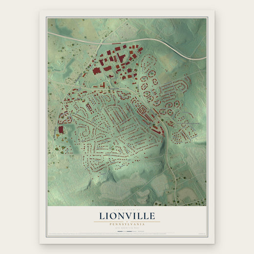 Lionville, Pennsylvania map print, the full design