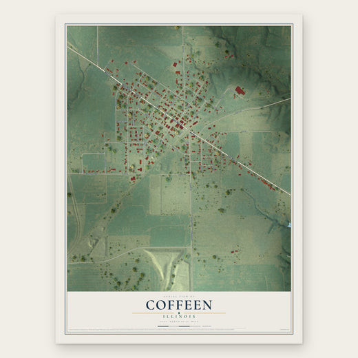 Coffeen, Illinois map print, the full design