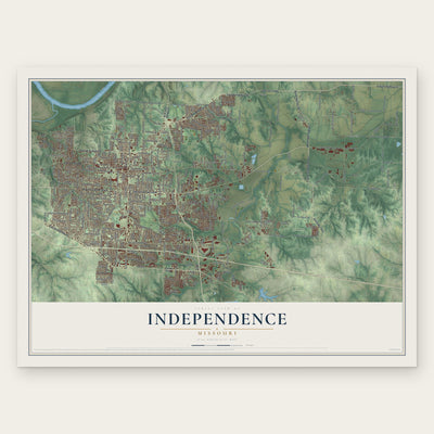 Independence, Missouri map print, the full design