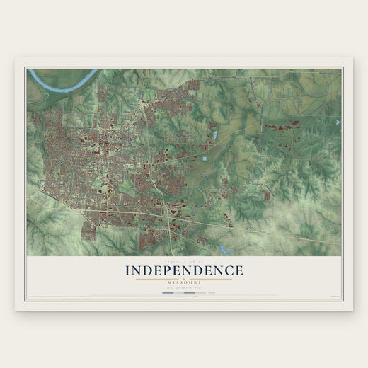 Independence, Missouri map print, the full design