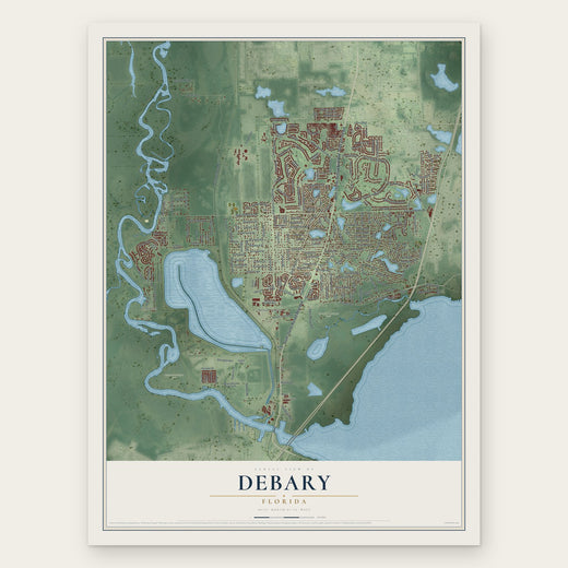 DeBary, Florida map print, the full design
