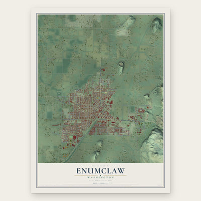 Enumclaw, Washington map print, the full design