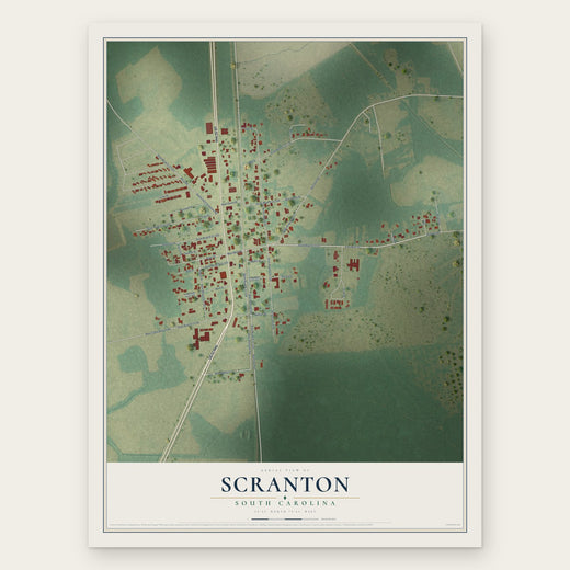 Scranton, South Carolina map print, the full design