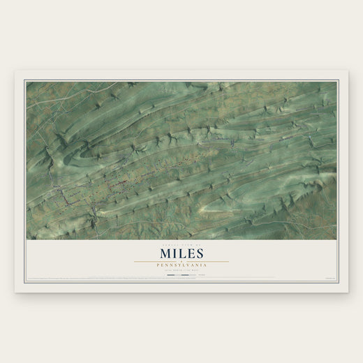 Miles, Pennsylvania map print, the full design