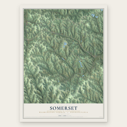 Somerset, Washington County, Pennsylvania map print, the full design