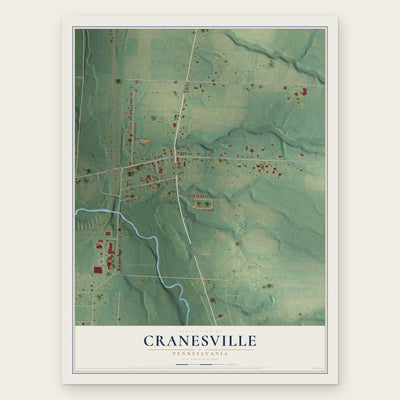 Cranesville, Pennsylvania map print, the full design