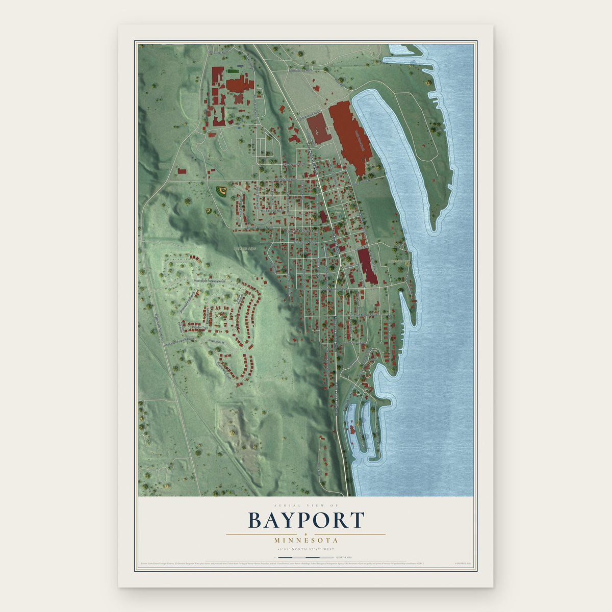 Bayport, Minnesota map print, the full design
