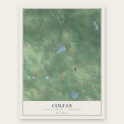 Colfax, Oceana County, Michigan map print, the full design