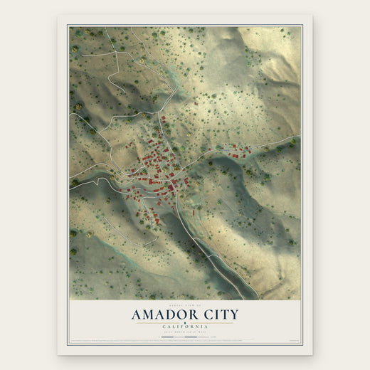 Amador City, California map print, the full design