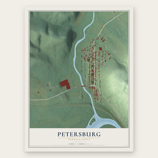 Petersburg, Pennsylvania map print, the full design