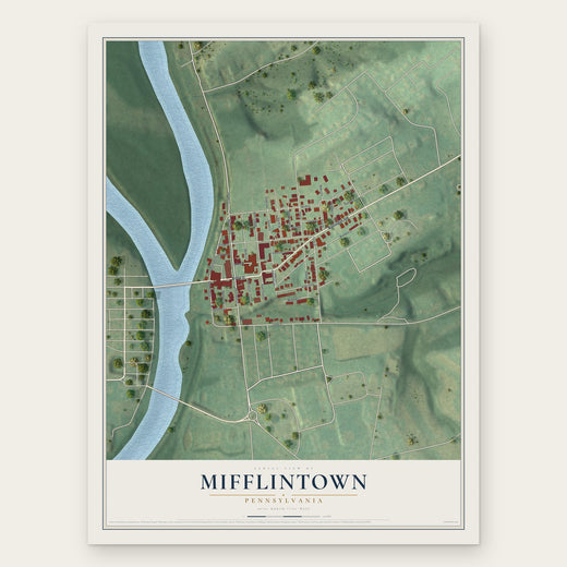 Mifflintown, Pennsylvania map print, the full design