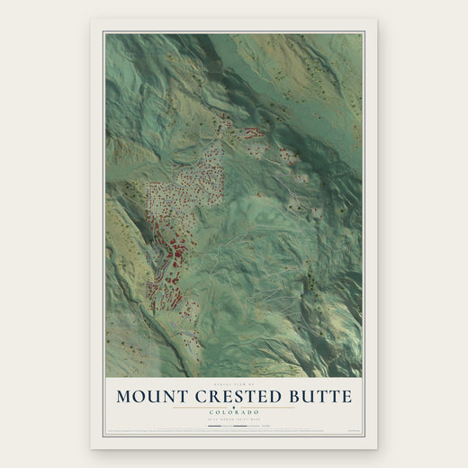 Mount Crested Butte, Colorado map print, the full design