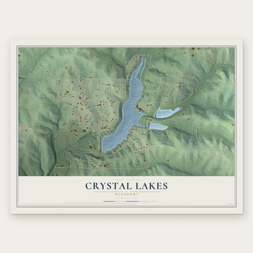Crystal Lakes, Missouri map print, the full design