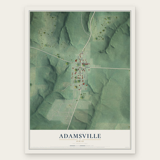 Adamsville, Ohio map print, the full design
