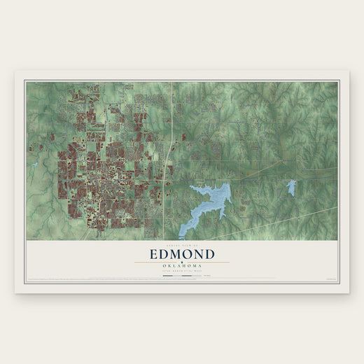 Edmond, Oklahoma map print, the full design