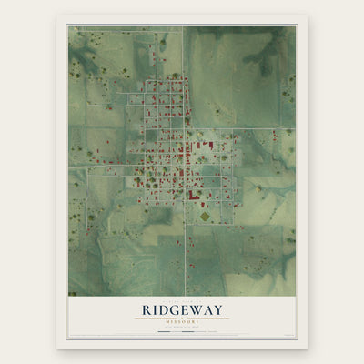 Ridgeway, Missouri map print, the full design