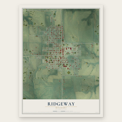 Ridgeway, Missouri map print, the full design