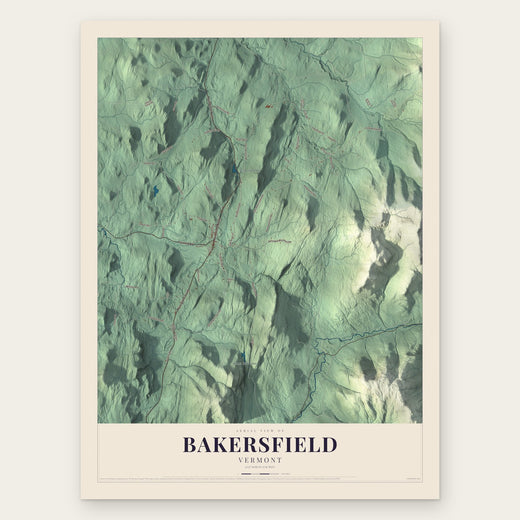Bakersfield, Vermont map print, the full design
