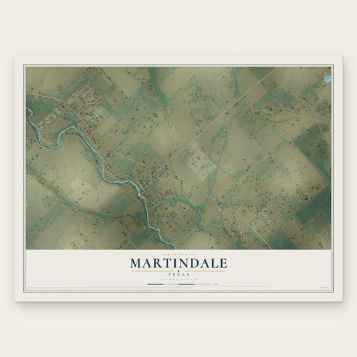 Martindale, Texas map print, the full design