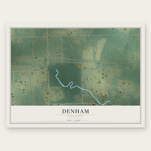 Denham, Minnesota map print, the full design
