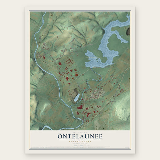 Ontelaunee, Pennsylvania map print, the full design