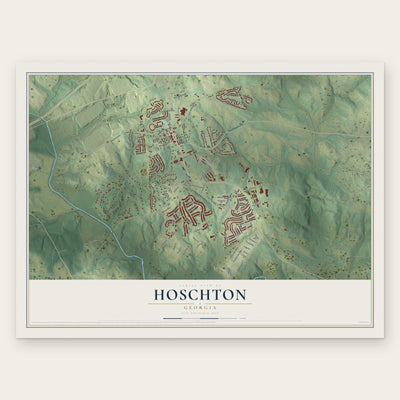 Hoschton, Georgia map print, the full design