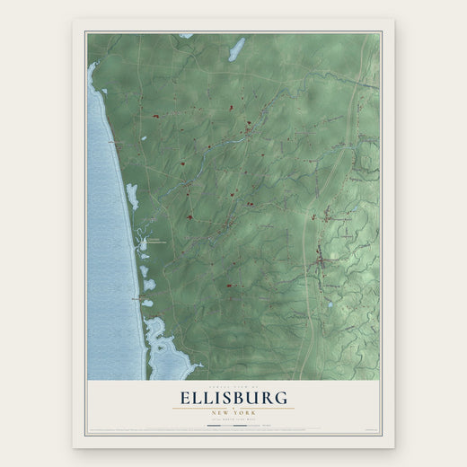 Ellisburg, New York map print, the full design