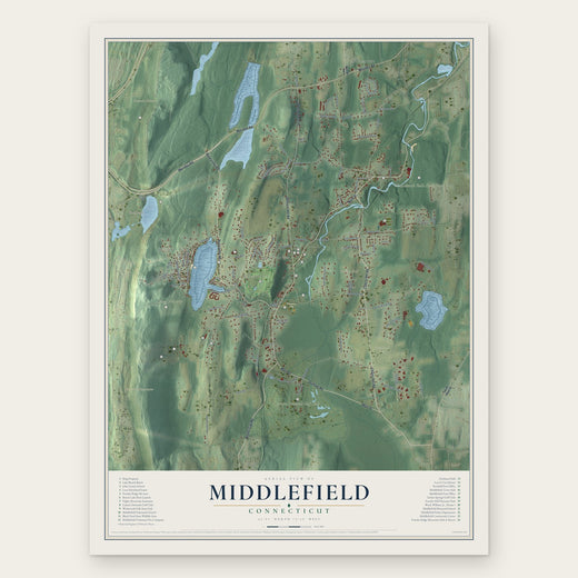Middlefield, Connecticut map print, the full design