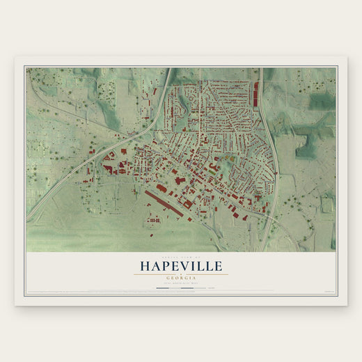 Hapeville, Georgia map print, the full design