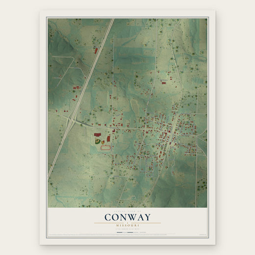 Conway, Missouri map print, the full design