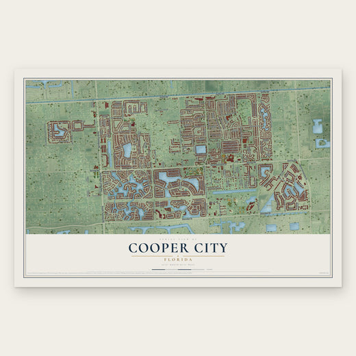 Cooper City, Florida map print, the full design