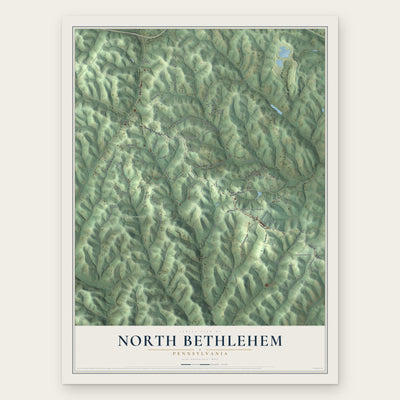 North Bethlehem, Pennsylvania map print, the full design