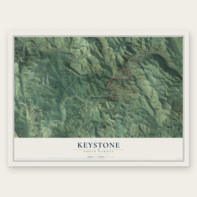 Keystone, South Dakota map print, the full design