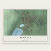 Penn Yan, New York map print, the full design