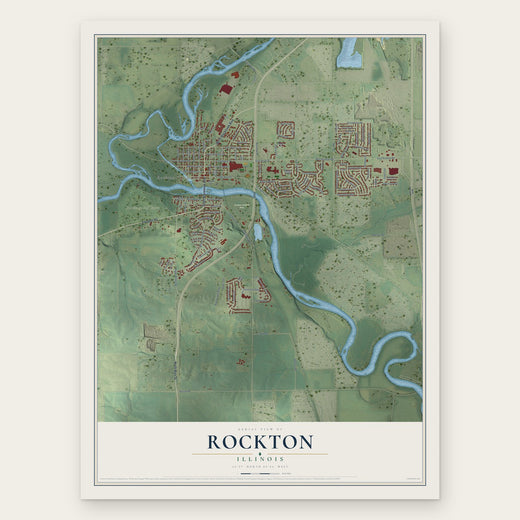 Rockton, Illinois map print, the full design