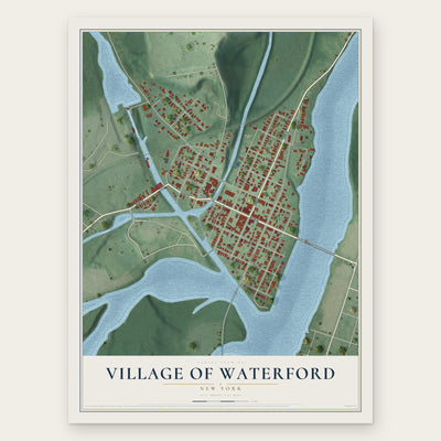 Village of Waterford, New York map print, the full design